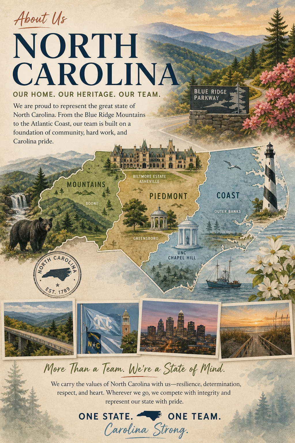 Historical NC map showing HBCU locations across North Carolina